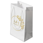 Petit Sac Cadeau Logo du Mariage de monogramme de couronne d'or mod (Dos Angle)
