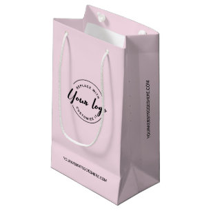 Petit Sac Cadeau Logo et site Web personnalisés Pink Business