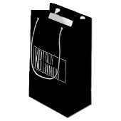 Petit Sac Cadeau Logo moderne, noir & blanc, Initiales & Nom (Dos Angle)