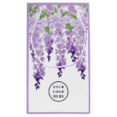 Petit Sac Cadeau Logo personnalisé aquarelle Wisteria | Entreprise (Dos)