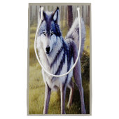 Petit Sac Cadeau Loup coloré debout (Devant)