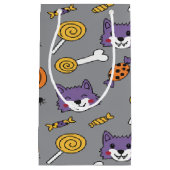 Petit Sac Cadeau Loup déplaisant Et Citrouille Éffrayant (Devant)