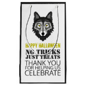 Petit Sac Cadeau Loup Gris, Fête d'Halloween (Devant)