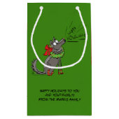Petit Sac Cadeau Loup Noël Joyeux Howlidays Funny (Dos)