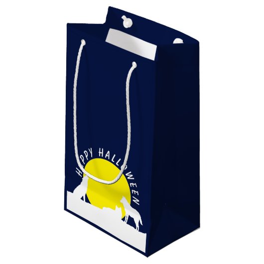 Petit Sac Cadeau Loups au clair de lune, Happy Halloween petit cade (Devant Angle)