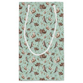 Petit Sac Cadeau Loutres en bleu (Dos)