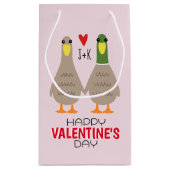 Petit Sac Cadeau Love Ducks Initiales personnalisées Saint-Valentin (Dos)