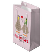 Petit Sac Cadeau Love Ducks Initiales personnalisées Saint-Valentin (Devant Angle)
