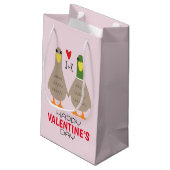 Petit Sac Cadeau Love Ducks Initiales personnalisées Saint-Valentin (Dos Angle)