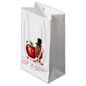 Petit Sac Cadeau Love Is Sweet Apple Chocolate Couple (Devant Angle)