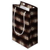 Petit Sac Cadeau lumières de marque pour 30e anniversaire sur briqu (Devant Angle)