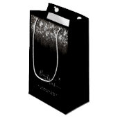 Petit Sac Cadeau Lumineuse Platine argent Parties scintillant beaut (Devant Angle)