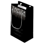 Petit Sac Cadeau Lumineuse Platine argent Parties scintillant beaut (Dos Angle)