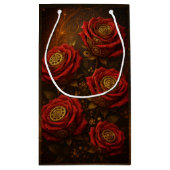 Petit Sac Cadeau Luxury Steampunk Roses Romantic Gold Gears (Dos)