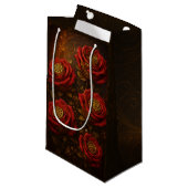 Petit Sac Cadeau Luxury Steampunk Roses Romantic Gold Gears (Devant Angle)