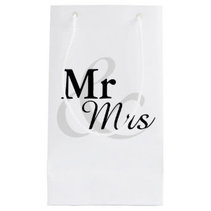 Petit Sac Cadeau M&Mme Simple Elegant Mariage de typographie