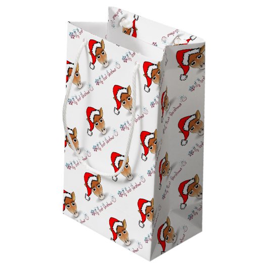 Petit Sac Cadeau Ma première Girafe de Noël (Dos Angle)