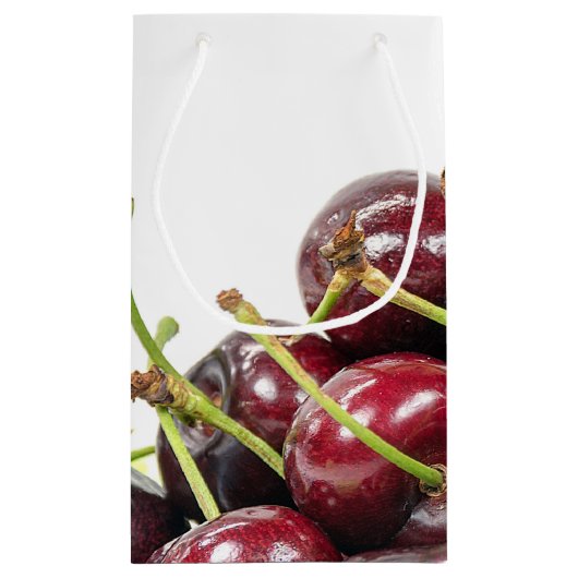 Petit Sac Cadeau macro cerise rouge (Dos)