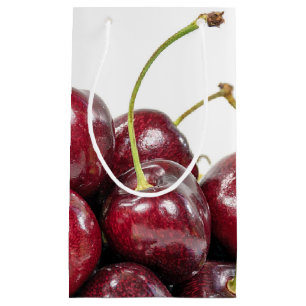 Petit Sac Cadeau macro cerise rouge