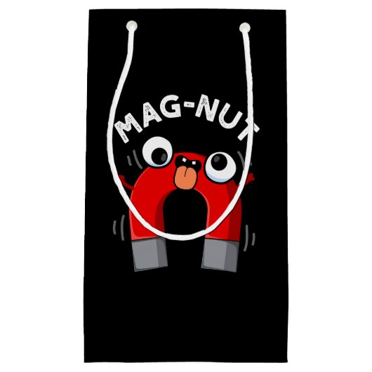 Petit Sac Cadeau Mag-nut Funny Magnet Pun Dark BG (Devant)