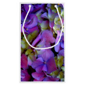 Petit Sac Cadeau Magenta Purple bleu jaune Hydrangeas fleurs (Dos)