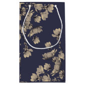 Petit Sac Cadeau Magnolias du Sud et bleu nuit (Dos)
