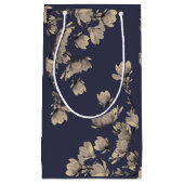 Petit Sac Cadeau Magnolias du Sud et bleu nuit (Devant)