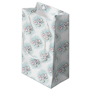 Petit Sac Cadeau Mahjong Tiles bleu