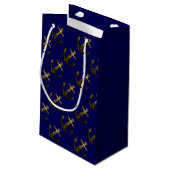 Petit Sac Cadeau Maillot or motif Ancre marine Monogram (Dos Angle)