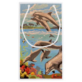 Petit Sac Cadeau Main Painted by Number | Dolphins | (Dos)