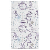 Petit Sac Cadeau Main violette dessinée Snowman de Noël (Dos)