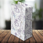 Petit Sac Cadeau Main violette dessinée Snowman de Noël