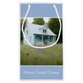 Petit Sac Cadeau Maison bleue Réchauffement (Dos)