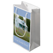 Petit Sac Cadeau Maison bleue Réchauffement (Devant Angle)