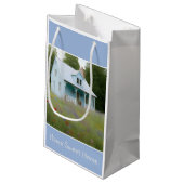 Petit Sac Cadeau Maison bleue Réchauffement (Dos Angle)