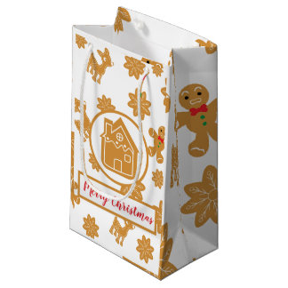 Petit Sac Cadeau Maison de pain d'épices Noël