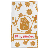 Petit Sac Cadeau Maison de pain d'épices Noël (Devant)
