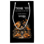 Petit Sac Cadeau Maison hantée avec Halloween Citrouille (Dos)