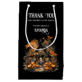 Petit Sac Cadeau Maison hantée avec Halloween Citrouille (Devant)