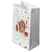 Petit Sac Cadeau Maison pois et pain d'épices (Dos Angle)