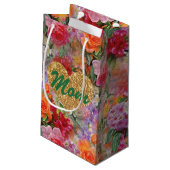 Petit Sac Cadeau Maman Gold FauxGlitter Coeur Fleurs de printemps c (Dos Angle)