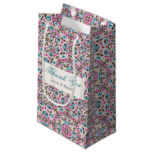 Petit Sac Cadeau Mandala de mariage géométrique en treillis marocai