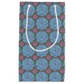 Petit Sac Cadeau Mandala Fleur Bleue (Devant)