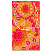 Petit Sac Cadeau Mandala superposé orange rose jaune (Dos)