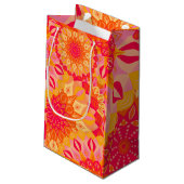 Petit Sac Cadeau Mandala superposé orange rose jaune (Dos Angle)