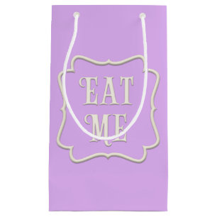 Petit Sac Cadeau "Mange-moi" Wonderland Tea Party Pastel Purple