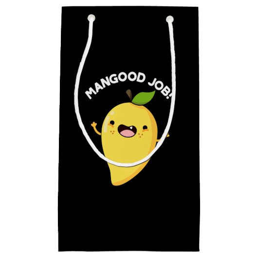 Petit Sac Cadeau Mangood Job Funny Mango Fruit Pun Dark BG (Devant)