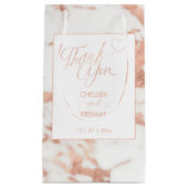 Petit Sac Cadeau Marbre Blanc Rose Gold Merci (Devant)