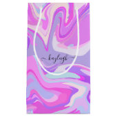 Petit Sac Cadeau Marbré rose violet Turquoise (Devant)