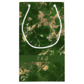 Petit Sac Cadeau Marbre Vert Et Or (Dos)